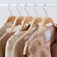 thumbnail image 5 of Wooden Hangers 3/5/10 Pack,  Smooth Finish Wooden Coat Hangers Non-Slip Duty Hangers Suit Hangers with Shoulder Grooves for Shirts, Jackets Dress Pant Tank Tops (Natural Color), 5 of 7