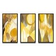 thumbnail image 2 of Designart "Retro Mustard Dreams Watercolor VII" Modern Midcentury Framed Wall Art Set Of 3 - Yellow Abstract Midcentury Frame Canvas Set For Living Room Decor, 2 of 6