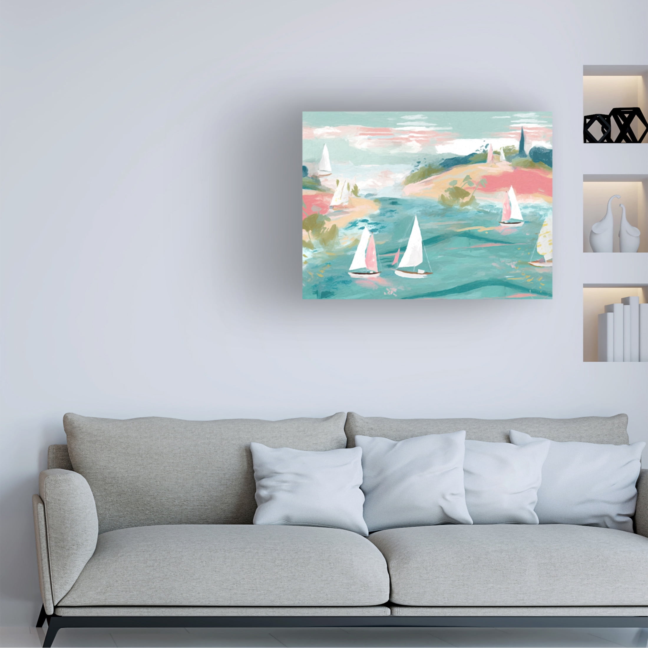 Canvas Wall Art - Sasha 'Sailing IV' Wall Art for Living Room, Bedroom, or Office Décor by Trademark Fine Art - 32 x 24 Inches