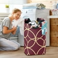 thumbnail image 5 of Yayeee Freestanding Laundry Hamper with Handle Collapsible Large Storage Basket for Clothes, Red Circles, 5 of 7