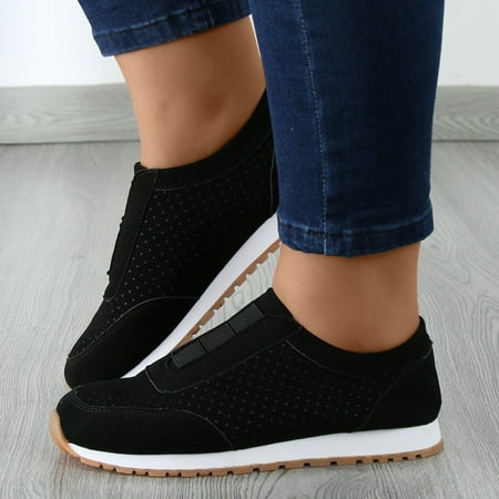 

Cathalem Sneaker Slippers for Women Fashion Autumn Women Flat Soft Sole Comfortable Wear Solid Color Casual Style Technicalsportshoe Black 6.5