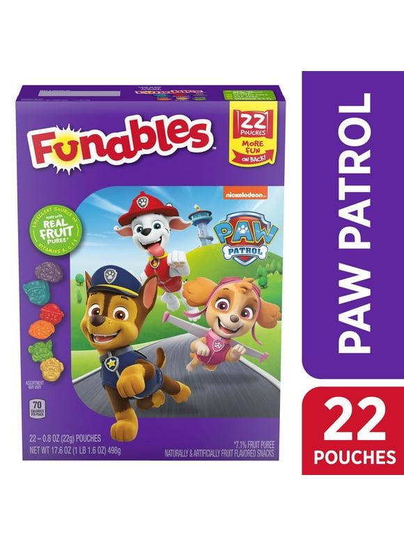Funables Fruit Flavored Snacks, Paw Patrol the Movie, 0.8 oz, 22 Count