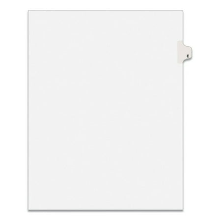 Preprinted Legal Exhibit Side Tab Index Dividers, Avery Style, 26-Tab, E, 11 x 8.5, White, 25/Pack, , Each
