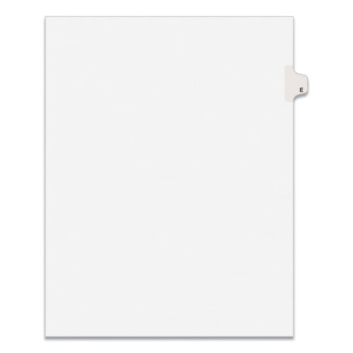 Preprinted Legal Exhibit Side Tab Index Dividers, Avery Style, 26-Tab, E, 11 x 8.5, White, 25/Pack, , Each