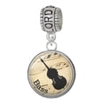 thumbnail image 1 of Delight Jewelry Silvertone Domed Music - Bass Lord Guide Me Charm Bead, 1 of 4