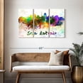 thumbnail image 3 of Elephant Stock San Antonio Skyline Colors Wall Art - Horizontal Multi Panel Canvas - Living Room Wall Decor - Places Multi Panel - Green And Blue Decor - 45" x 28", 3 of 8