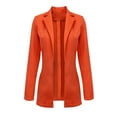 thumbnail image 3 of tklpehg Blazer Jackets for Women Business Long Sleeve Lapel Temperament Slim Small Suit Long Sleeve Jacket Outwear Cardigan Orange S, 3 of 6