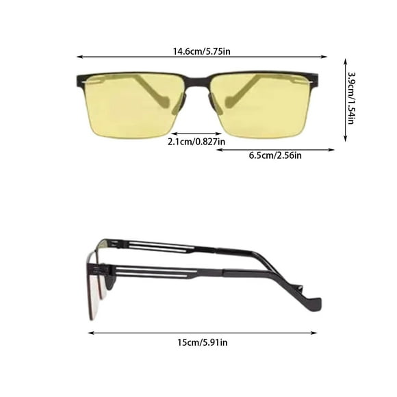 Square Polarized Sunglasses | Day & Night Use | Adjustable Fit | UV400 Protection | Anti-Glare Lenses | Yellow Tint for Night Driving | Unisex | Durable Frame | Comfort Design | Fashion Eyewear