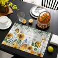 thumbnail image 3 of Sunflowers Placemats Set of 12, Floral Green Leaves Bees Watercolor Wooden Placemats for Dining Table, Place Mats for Kitchen Tabletop, Waterproof Wipeable Dining Table Mats Set, 3 of 9