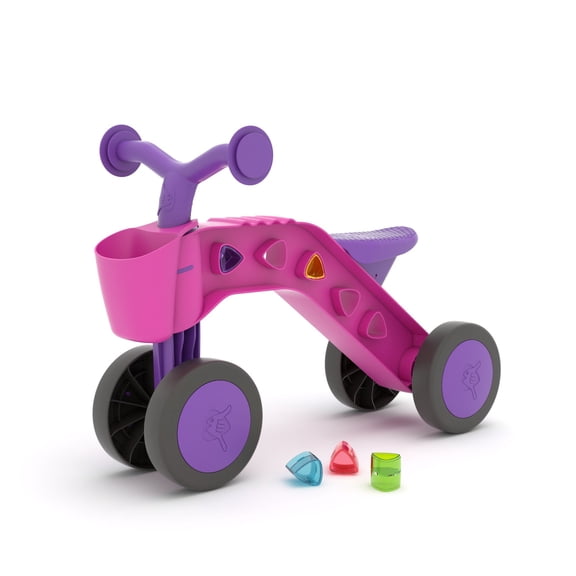 Chillafish ItsiBitsi Ride-on with Play Blocks and Storage Basket, Toddler 12-36 Months, Fuchsia