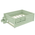 thumbnail image 3 of Bellemave Full Bed with Trundle and Small Stairs, Full Size Platform Bed Frame with Rail and Bookshelf, Wooden Montessori Floor Bed No Box Spring Needed,Green, 3 of 7