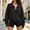 Black, variant on Women’s Quarter Zip Pullover Sweatshirt,Ladies Athletic Casual Top Sizes S-2XL