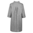 thumbnail image 4 of VEKDONE Cotton Linen Lounge Dress for Women Summer 3/4 Sleeve Button Lapel Dresses with Pockets Loose Fit Comfy House Dress Vacation Beach Dress Vestidos de mujer, 4 of 7