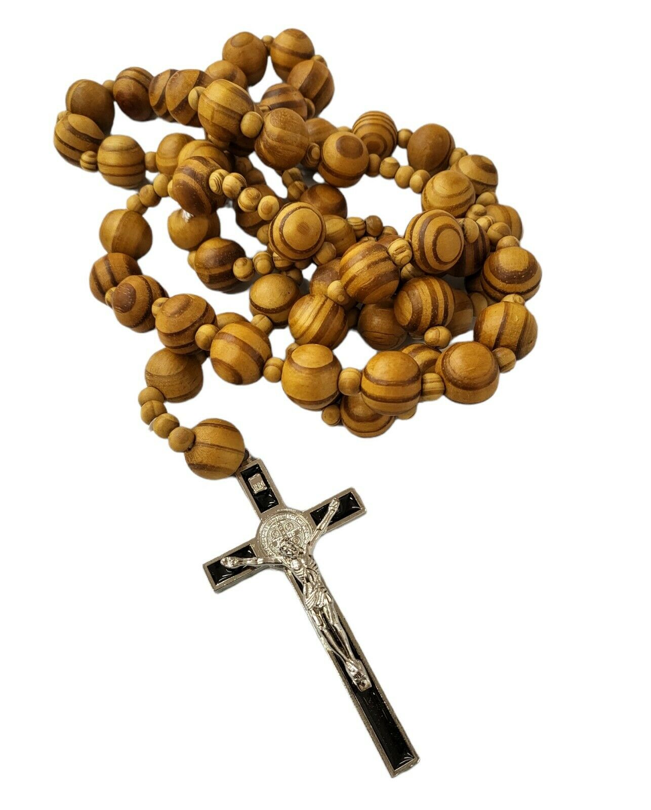 Giant Big Beads Rosario de Madera Wood Chain Jesus Cross XL Large 37 ...