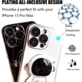 thumbnail image 5 of 1 paquete de funda con soporte oculto de astronauta para iPhone 13 Pro Max, funda protectora con diseño de astronauta chapado en 6D (gris azulado), 5 of 5