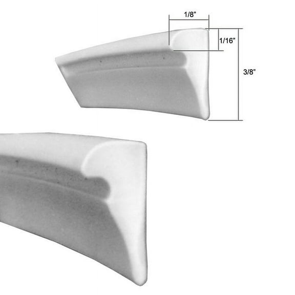 Gordon Glass® Gray Wedge Vinyl 1/8" x 3/8" for Framed Glass Shower Doors - 18 ft Roll