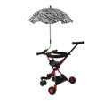 thumbnail image 2 of Sombrilla para cochecito de bebé, protección UV, 360 grados, ajustable, automático, impermeable, portátil, parasol, estampado de cebra, 2 of 9