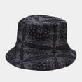 thumbnail image 2 of Aoochasliy Hats and Gloves Clearance Fisherman Hat Unisex Men Women Printing Sun Hat Outing Two-sided Bucket Caps, 2 of 3