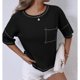 thumbnail image 4 of Camisetas Casuales de Mujer Nueva Camiseta de Manga Corta de Cuello U de Color Sólido de Verano, Poliéster, 4 of 7