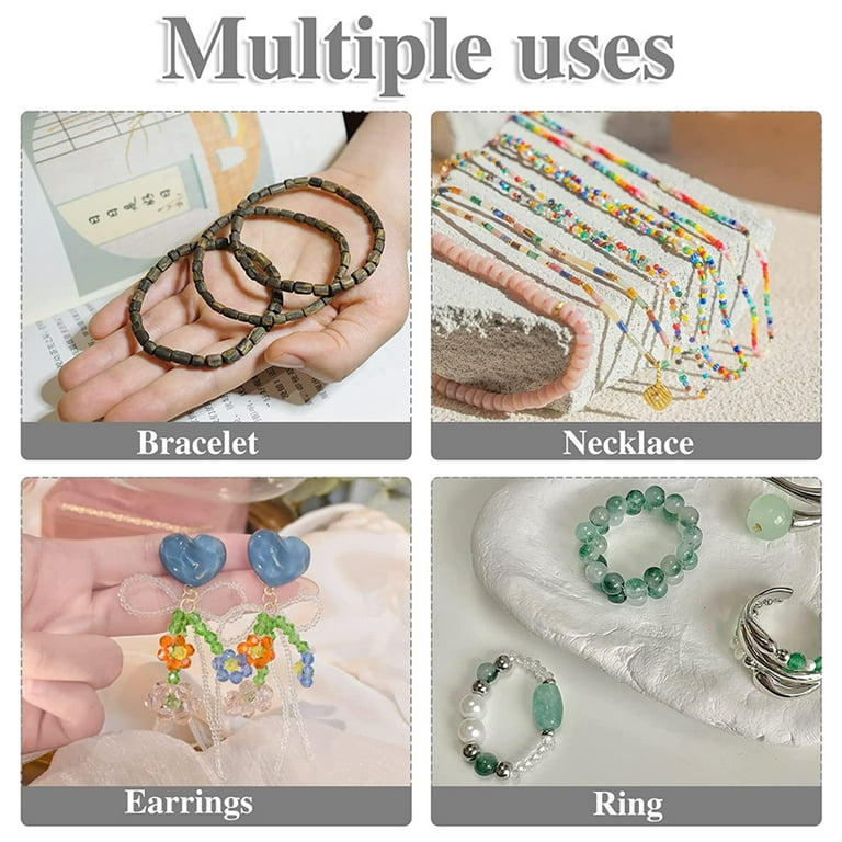 Jewellery Maker 6mm Gem Beads, Silver-Tone Beads & Nylon Cord Bracelet Kit  