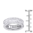 thumbnail image 3 of Luxurman 18K Unique Designer Natural Baguette Round Cut Diamond Eternity Ring (White Gold Size 6), 3 of 3