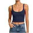 thumbnail image 6 of NIEWTR Women Summer Boho Tie Front Lace Trim Tank Tops Beach Button Down Top Sleeveless Mesh Chiffon Crop Tops Clothes Womens Tank Summer Tank (XXXXXL,A145-Navy), 6 of 7
