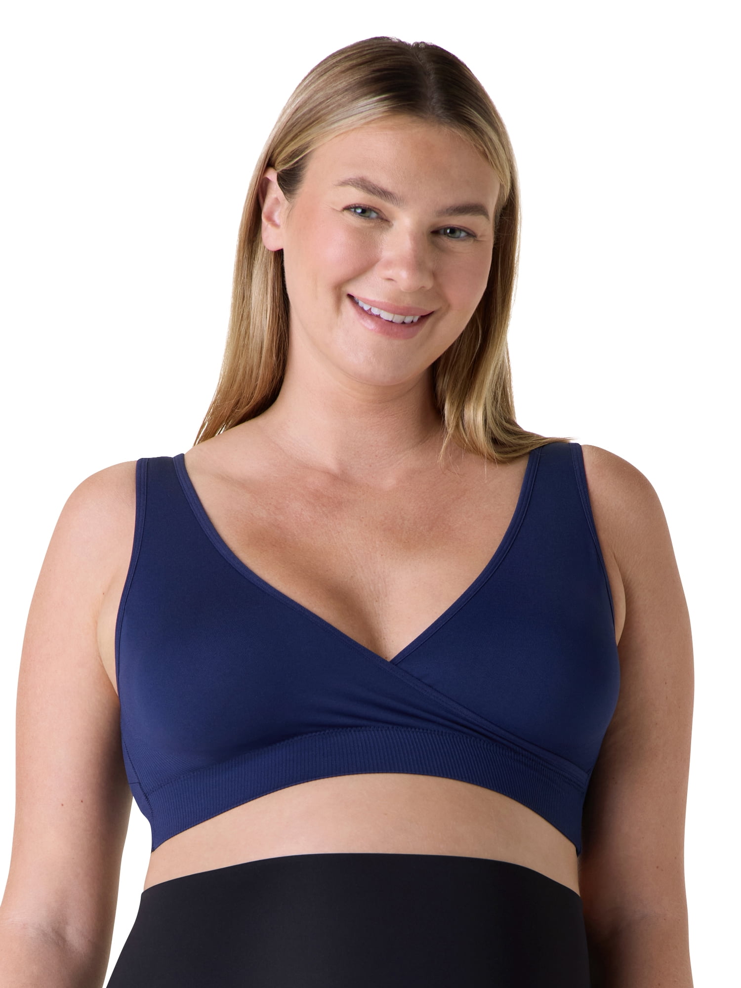 Ingrid & Isabel For Every Belly Women's Maternity & Nursing Seamless Crossover Bra, 2-Pack, SizesXS-4XL