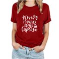 thumbnail image 2 of Valentines Day Gifts T-shirt à Manches Courtes Imprimé à Col Rond pour Femme, 2 of 8