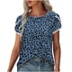 thumbnail image 1 of Camiseta de manga corta con cuello redondo y estampado para mujer, camisetas sueltas informales de verano Pompotops  hkajfhjk466202, 1 of 8