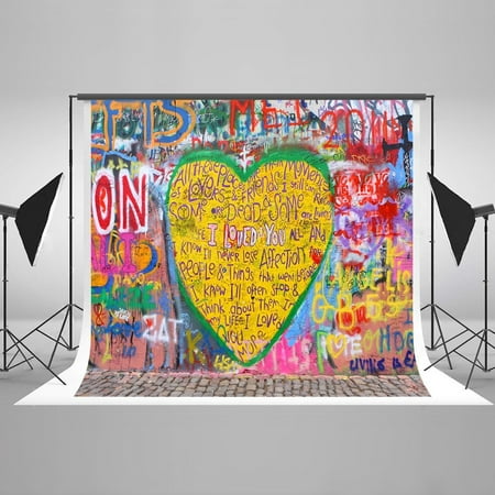Image of 7x5ft photography backdrops Graffiti I Love You baby photography background