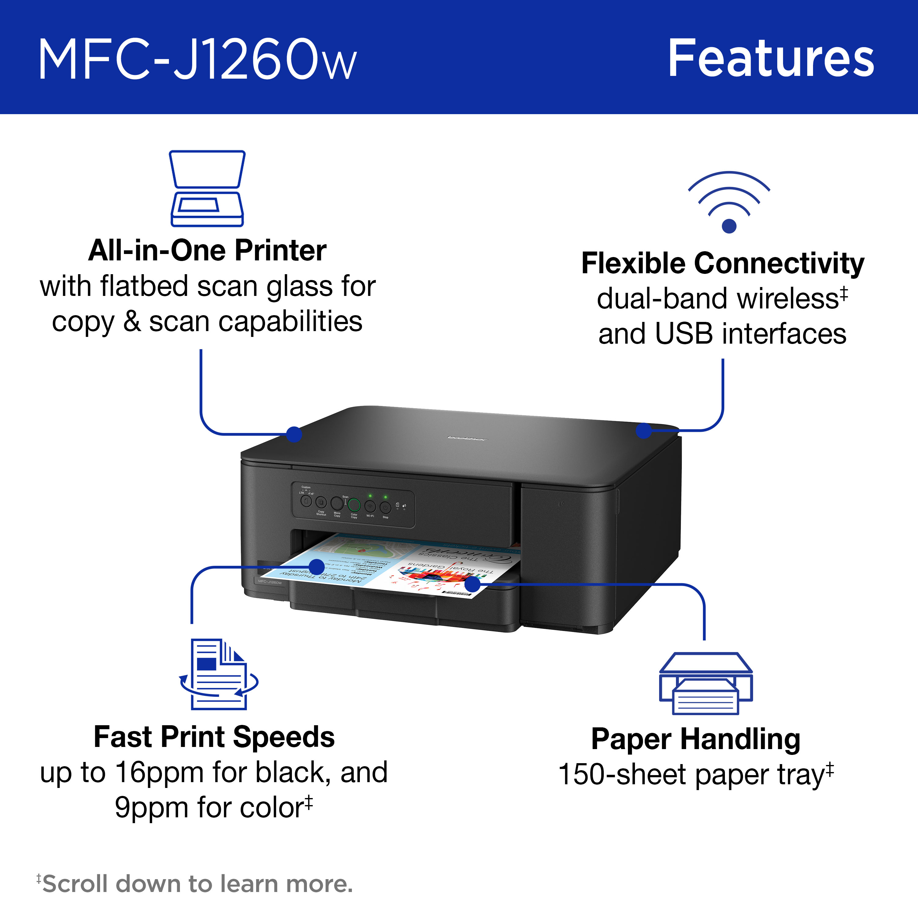 Brother MFC-J1260W Wireless Color Inkjet Printer photo 3