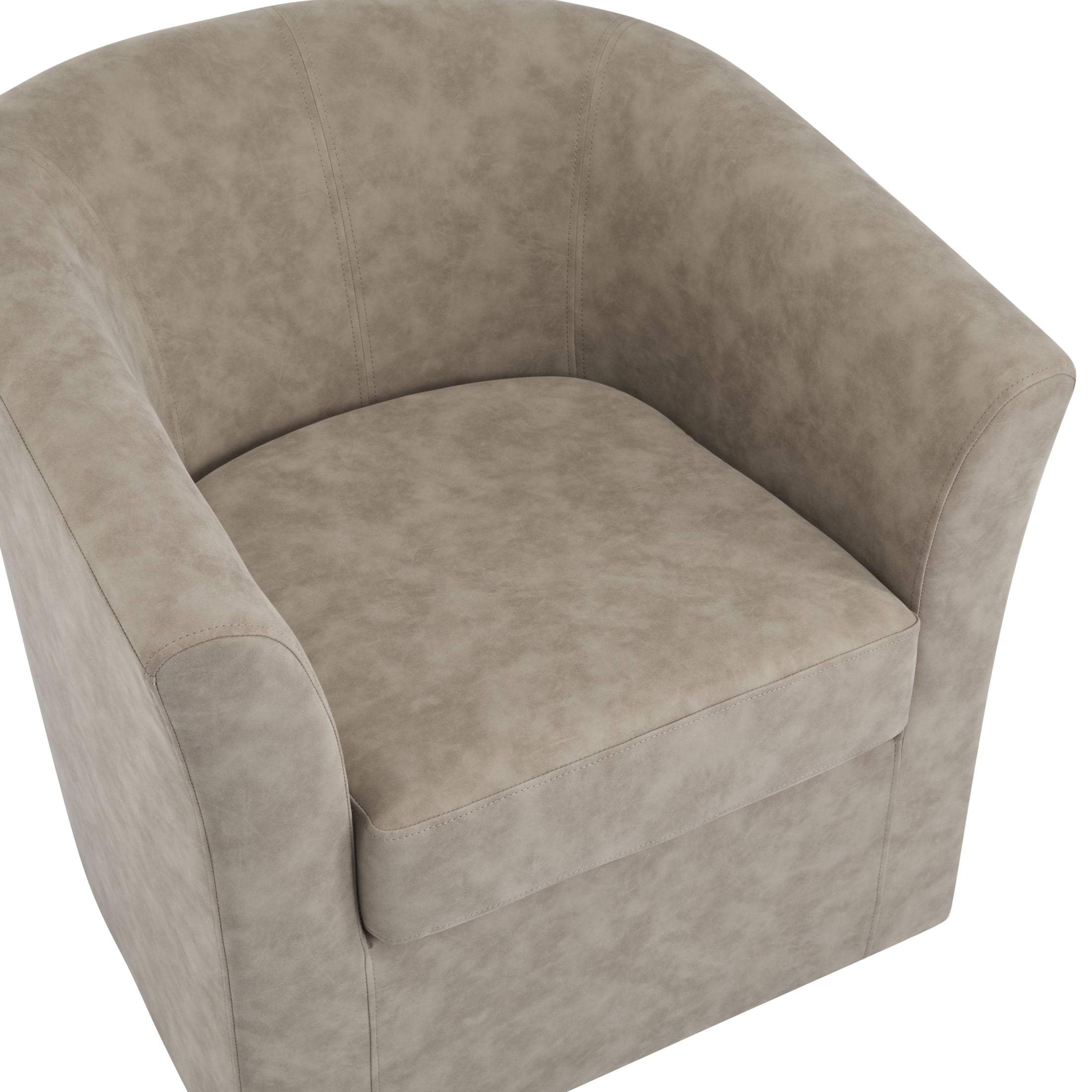 Christopher Knight Home Faux Leather Swivel Accent Arm Chair with Barrel Shape, Apricot Finish