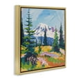 thumbnail image 3 of Stupell Industries Modern Snow Capped Mountain Landscape & Nature Painting Gold Floater Framed Canvas Art Print Wall Art, 18 x 18, 3 of 9