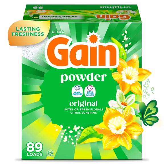 Gain Powder Laundry Detergent, Original Scent, 82 oz, 89 Loads