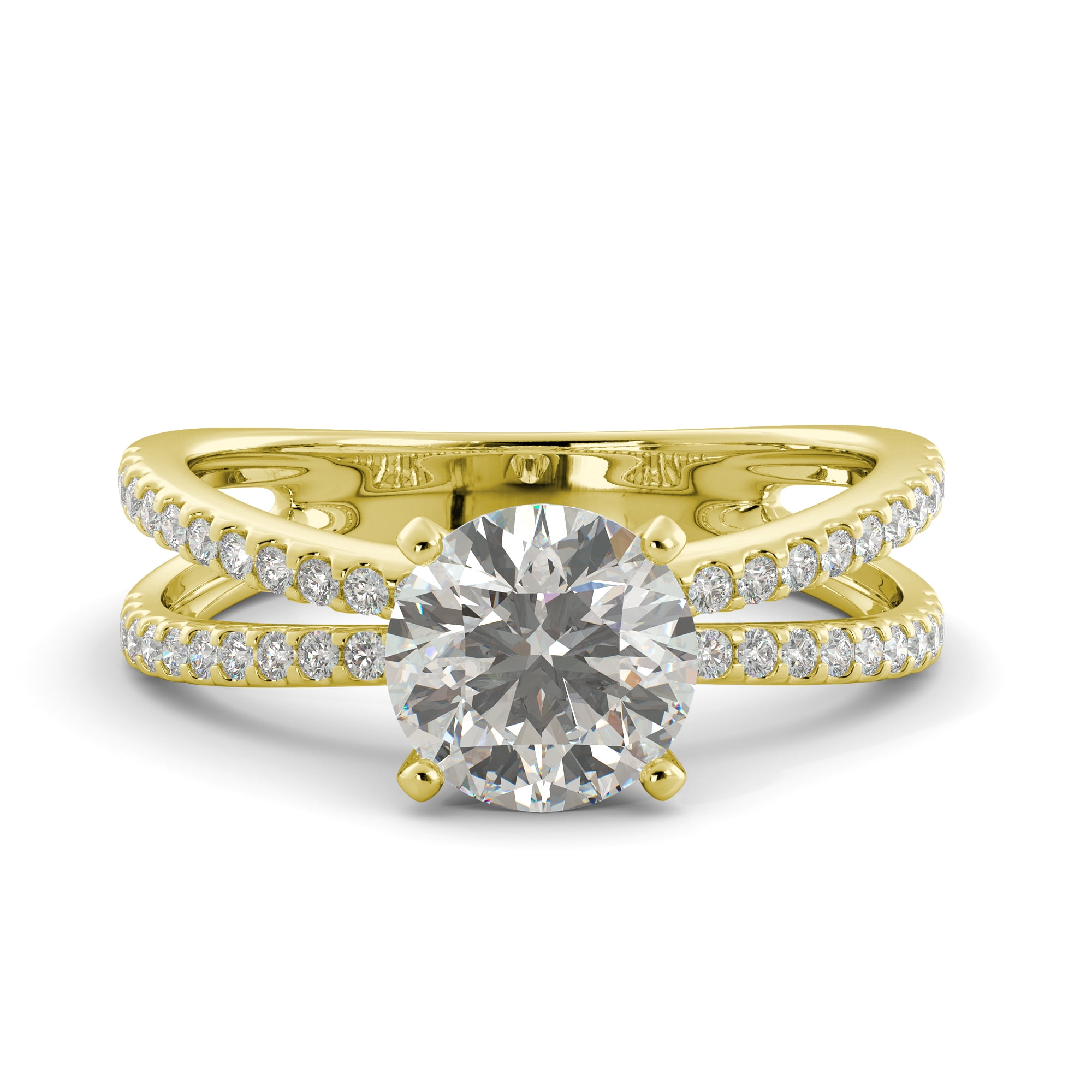 Certified 2.60Ct White Round Moissanite Engagement Ring Set Solid 14k White Gold 
