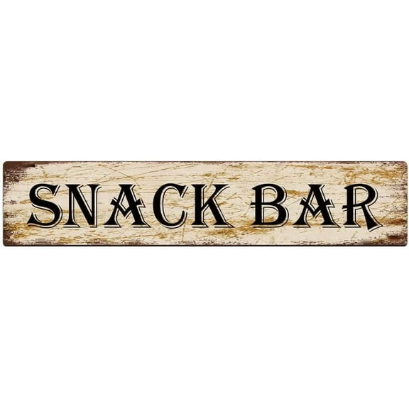 AociSuki Snack Bar Decor Street Sign Vintage Metal Tin Sign Retro Poster Design for Cafes Bar Pub Beer Club Wall Home Decor 4X16 Inch
