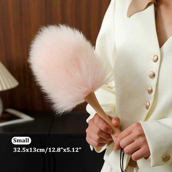 Luxury Pink fluffy Wool Feather Duster for Piano Furniture Lamp Car Electrostatic Dust Removal Cleaning