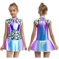thumbnail image 6 of YUUMIN Girls Alien Dress Metallic Sleeveless Dress with Back Zip Sequins Dress Outfits Blue 12, 6 of 6