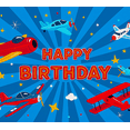 thumbnail image 3 of Blue Background with Airplane Elements Happy Birthday Banner Party Decoration Photography Props Backdrop for Birthday Party Kids Celebration Airplane Themed Event, 3 of 7