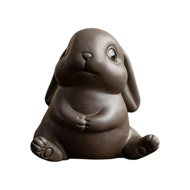 Figura de conejo, estatua de conejo, escultura de animal, objetos de colección, arte, obra de arte, escritorio Sentarse 9cmx8.3cmx9.7cm