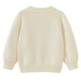 thumbnail image 4 of Girls' Handmade Flower Knit Cardigan Round Neck Long Sleeve Sweater Jacket, 4 of 12