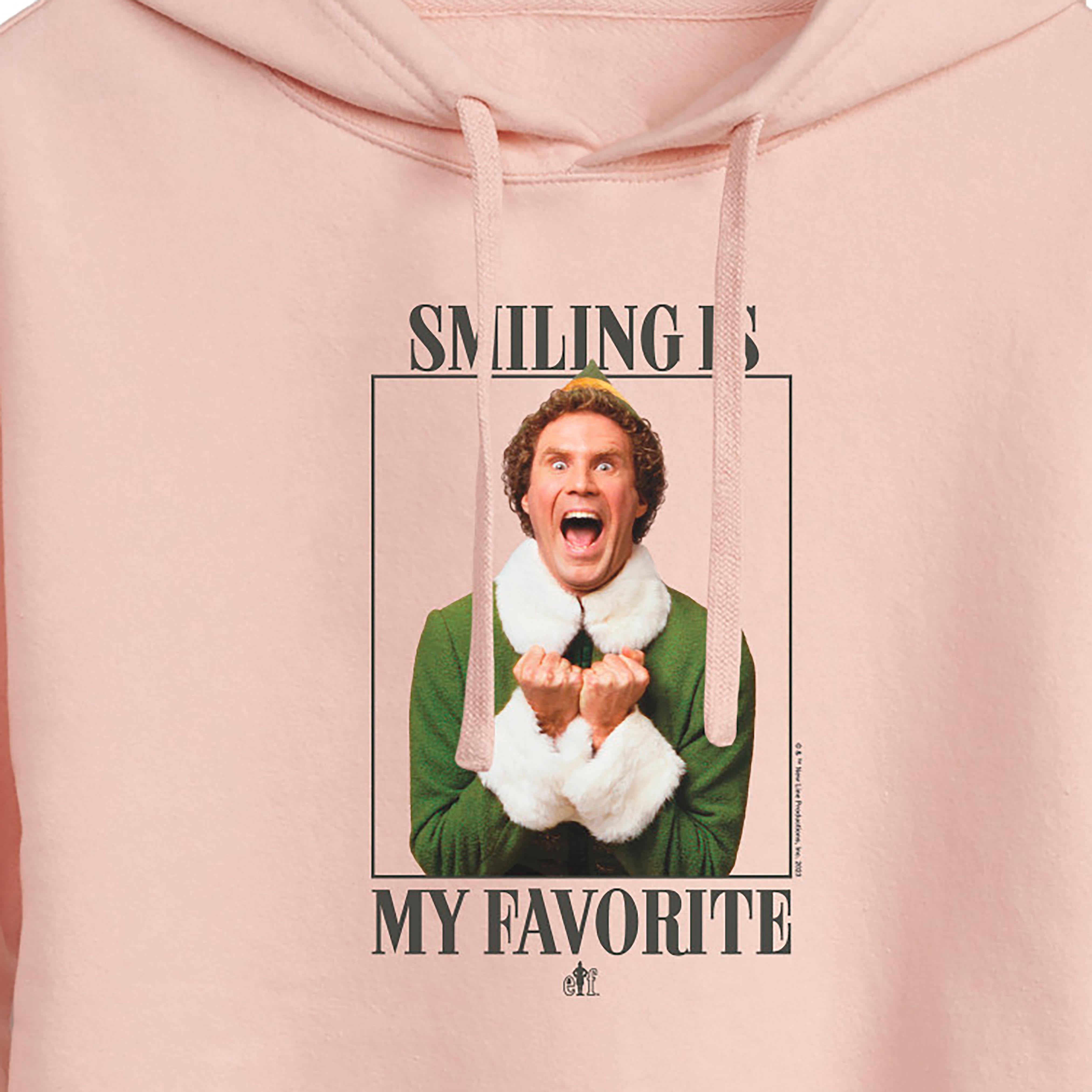 ELF - Christmas Smile - Juniors Cropped Pullover Hoodie