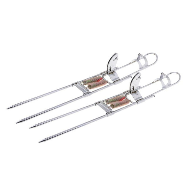 2 Piezas de Soportes de Caña de de material acero Inoxidable Gancho de Inclinación Automático Zulema Soporte para caña de pescar con resorte
