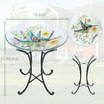 thumbnail image 2 of MUMTOP Outdoor Hummingbird Glass Bird Bath with Metal Stand, 2 of 7
