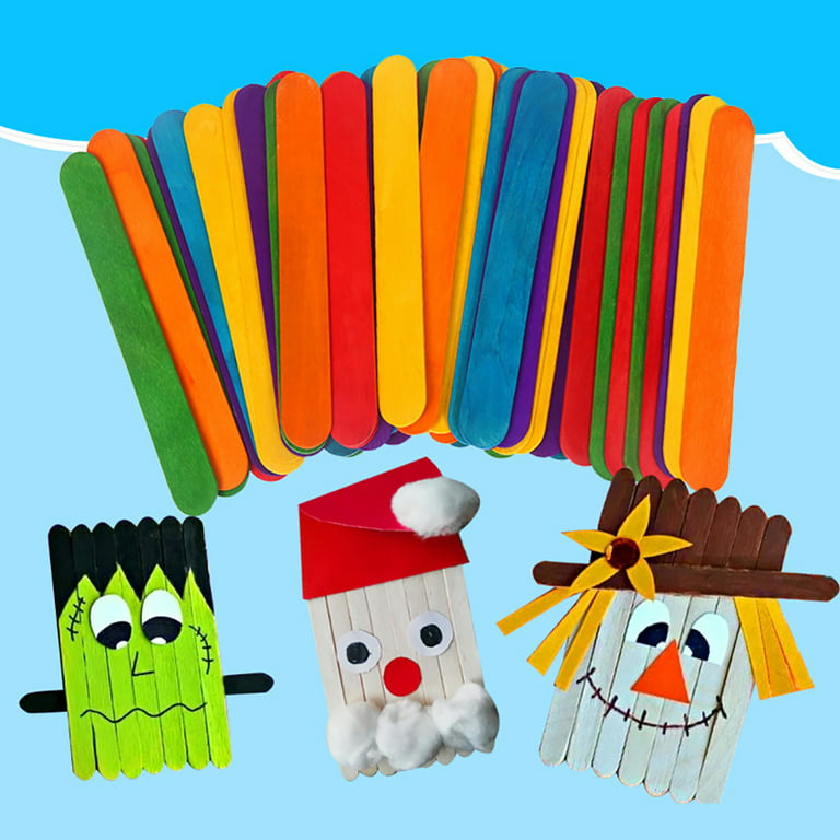 Colored Popsicle Sticks, Natural Sawtooth Popsicle Sticks, Wood Sawtooth  Craft Sticks Popsicle Ice Cream Sticks For Hand Diy Crafts Garden Stake