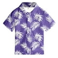 thumbnail image 2 of Summer Toddler Boy Clothes Button Closure Tropical Print Pullover Shirt Comfortable Casual Baby Clothes for Boys,Purple,3-4 Years, 2 of 3