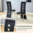 thumbnail image 5 of Modern Dining Chairs Set of 4, Black Dining Room Chairs Set of 4, Upholstered PU Leather Kitchen Chairs with Silver Metal Legs, High Backrest Armless Seating for Kitchen, Dining Room, 5 of 11