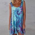 thumbnail image 2 of Womens Summer Dresses, Casual Summer Dresses for Women,Tie-Dye Women's Casual Dress Sleeveless Loose O-Neck Fashion Vest Colorful Print Summer Beach Dress, 2 of 4