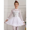 thumbnail image 4 of MSemis Kids Ballet Dance Costume Ice Figure Roller Skating Dress Christmas Santa Xmas Holiday White 6, 4 of 5