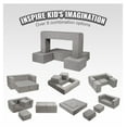 thumbnail image 3 of Kids Couch 4Pcs Modular Play Couch, Toddler Sofa Bed, Child Sectional Sofa, Playroom Furniture, Grey, 3 of 7